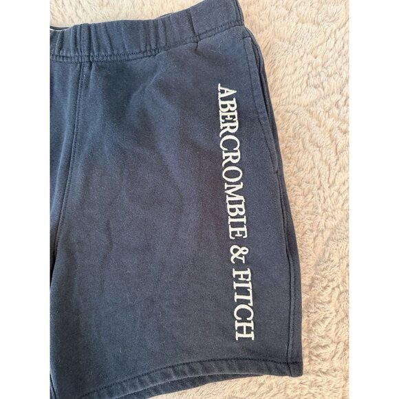 Abercrombie & Fitch Soft Fleece Shorts Women’s Small Navy Logo Drawstring - Picture 3 of 8